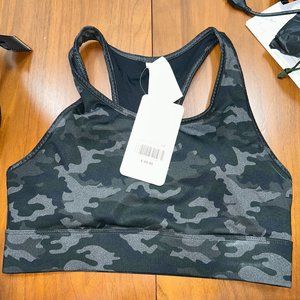 Fabletics medium black camo sports bra NWT